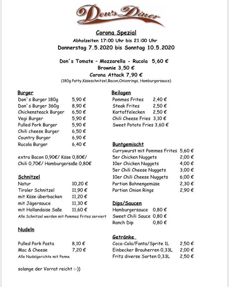 Don´s Diner - Höckelheim/Northeim - Rock´n Roll Cooking - Homepage